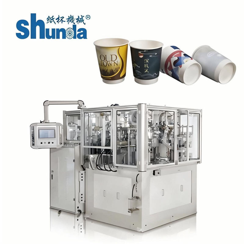 Black Ultrasonic Hot Air Paper Cup Production Machine 90 Pcs / Min